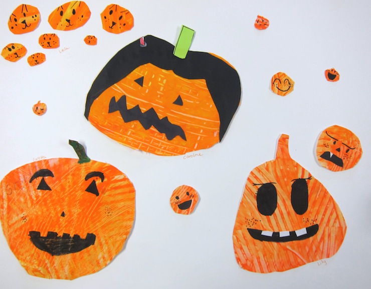 Halloween Pumpkin Painting Art Project for 1st Grade