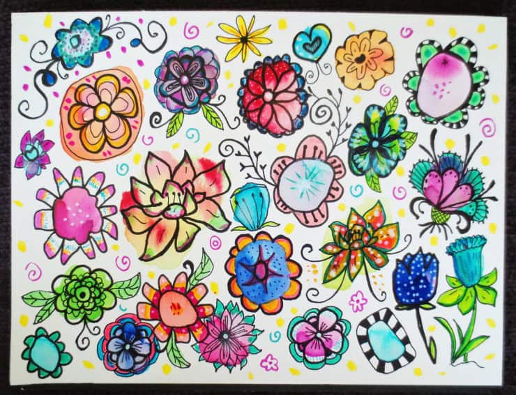 Easy And Fun Watercolor Flower Doodles Marcia Beckett