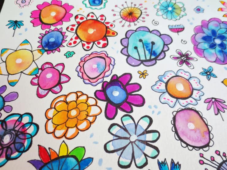 Easy And Fun Watercolor Flower Doodles Marcia Beckett