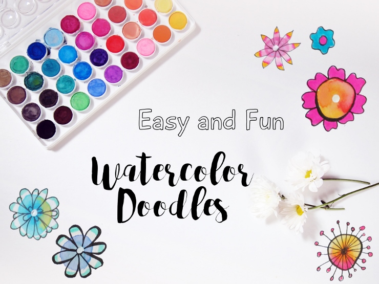 Easy and Fun Watercolor Doodles with Flowers