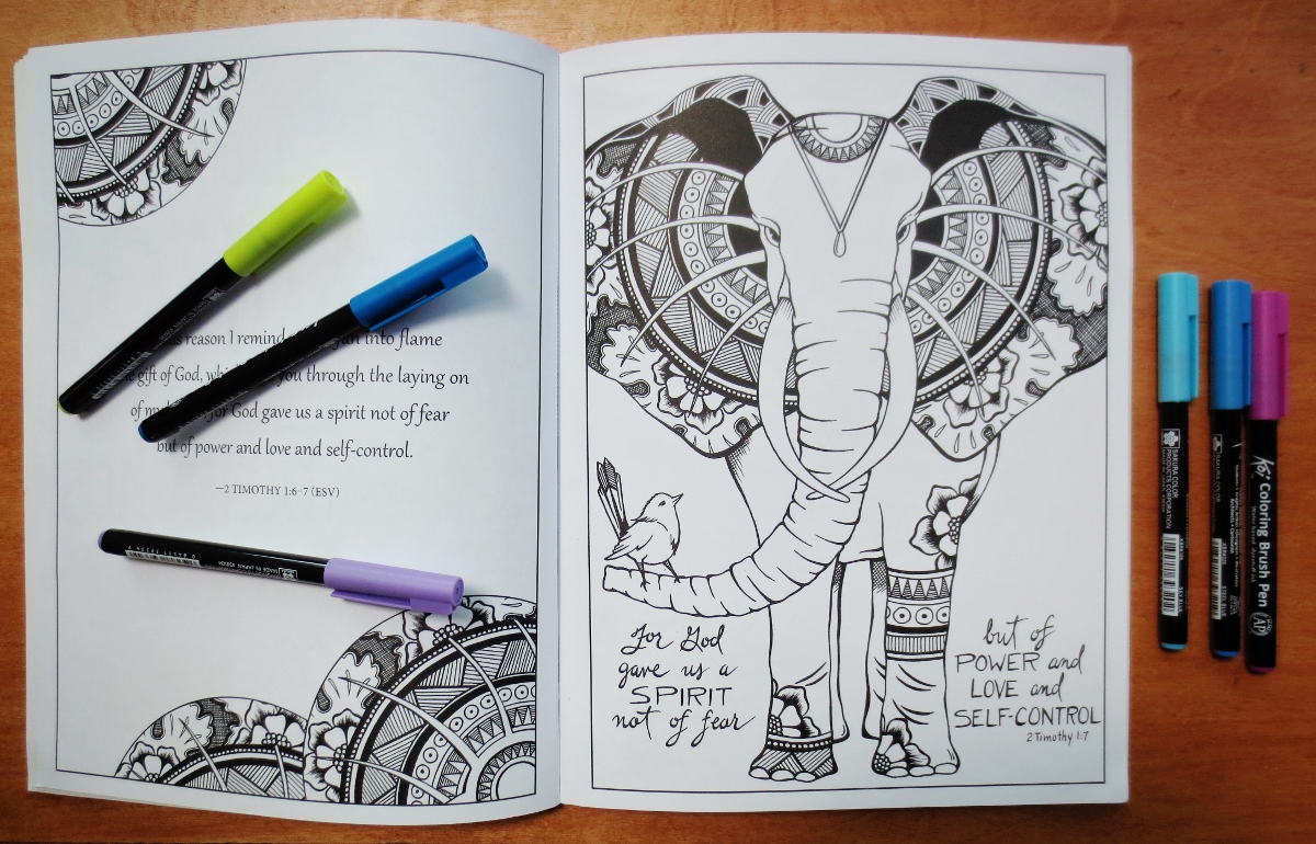Elephant Coloring Page in Book (1200x770)