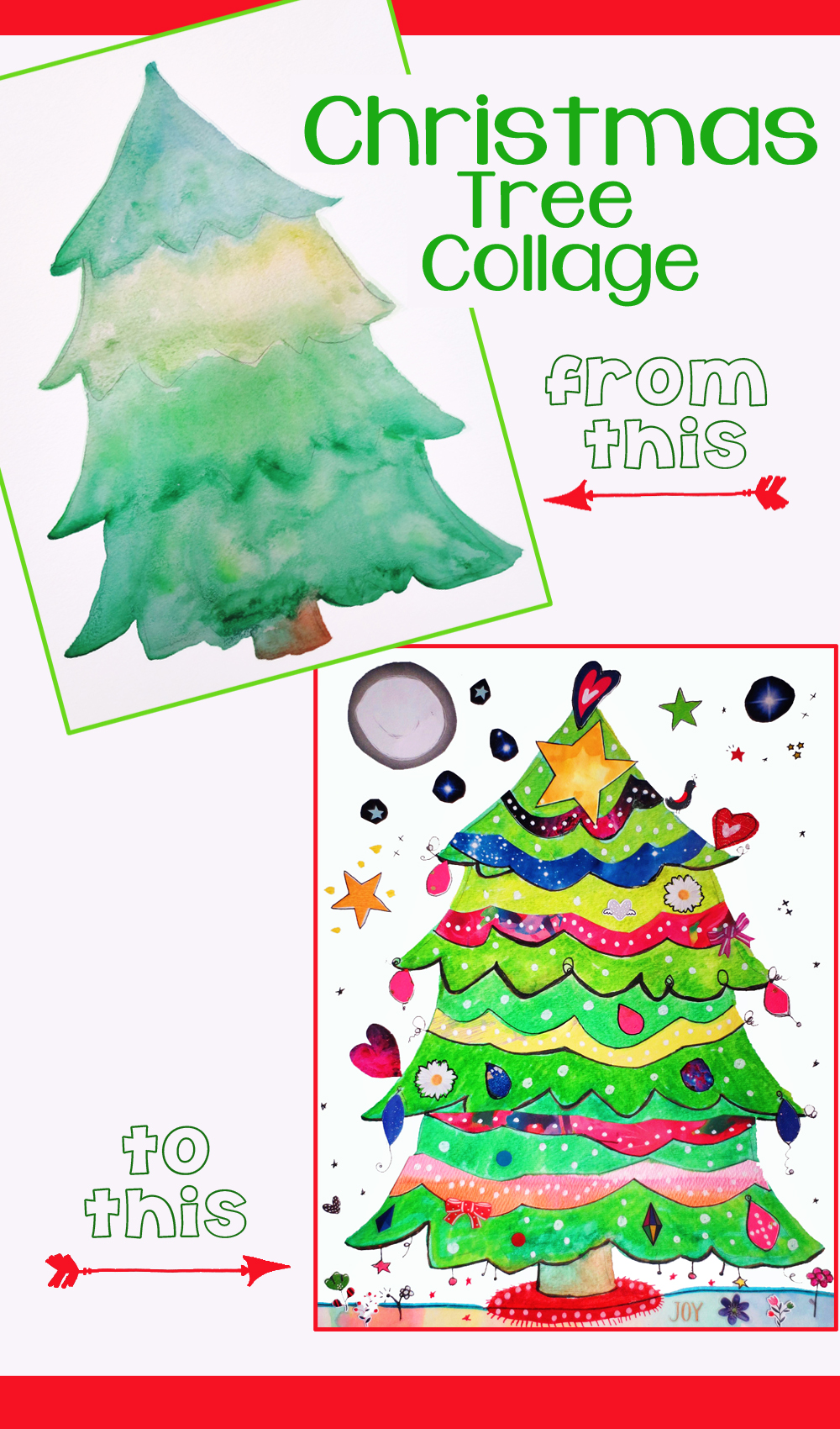 Christmas Tree Collage for Kids