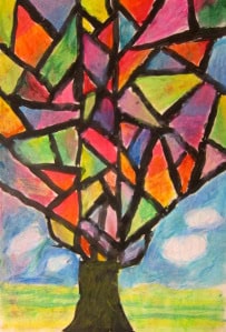 Abstract Oil Pastel Trees– 4th/5th grade – Art is Basic | An Elementary