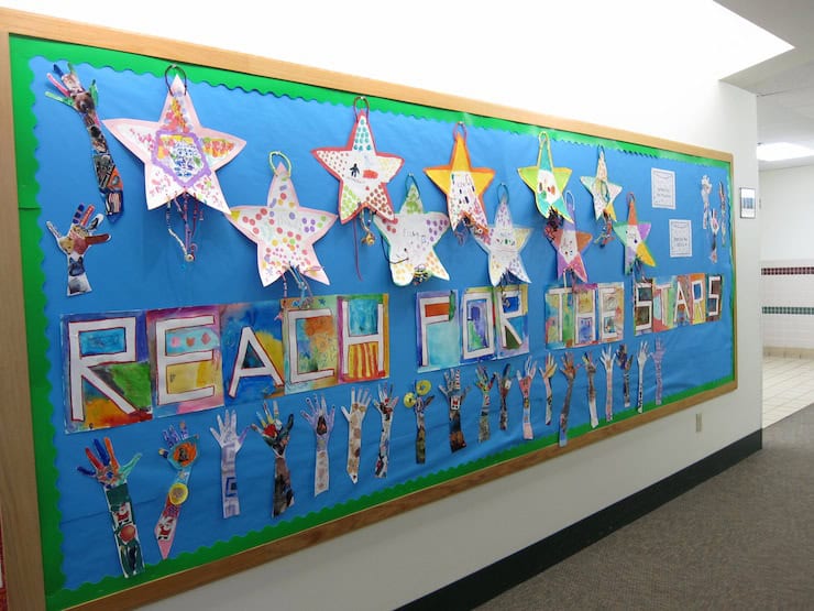 Reach For The Stars Back To School Bulletin Board Art Is Basic An Elementary Art Blog