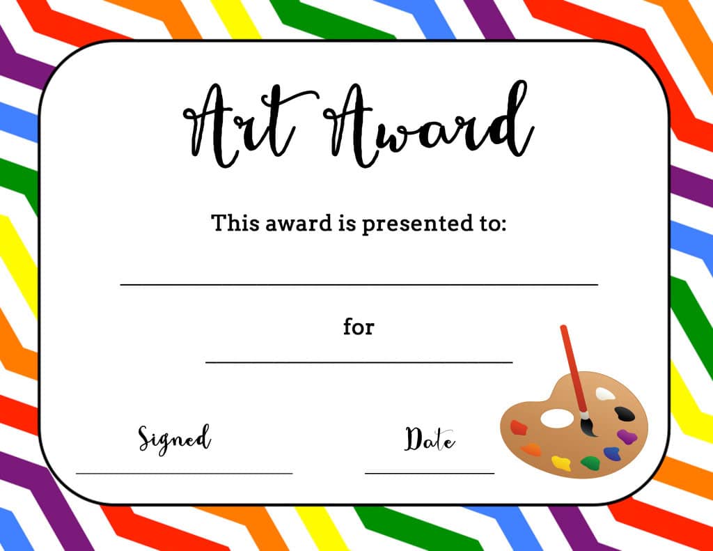 art award certificate template