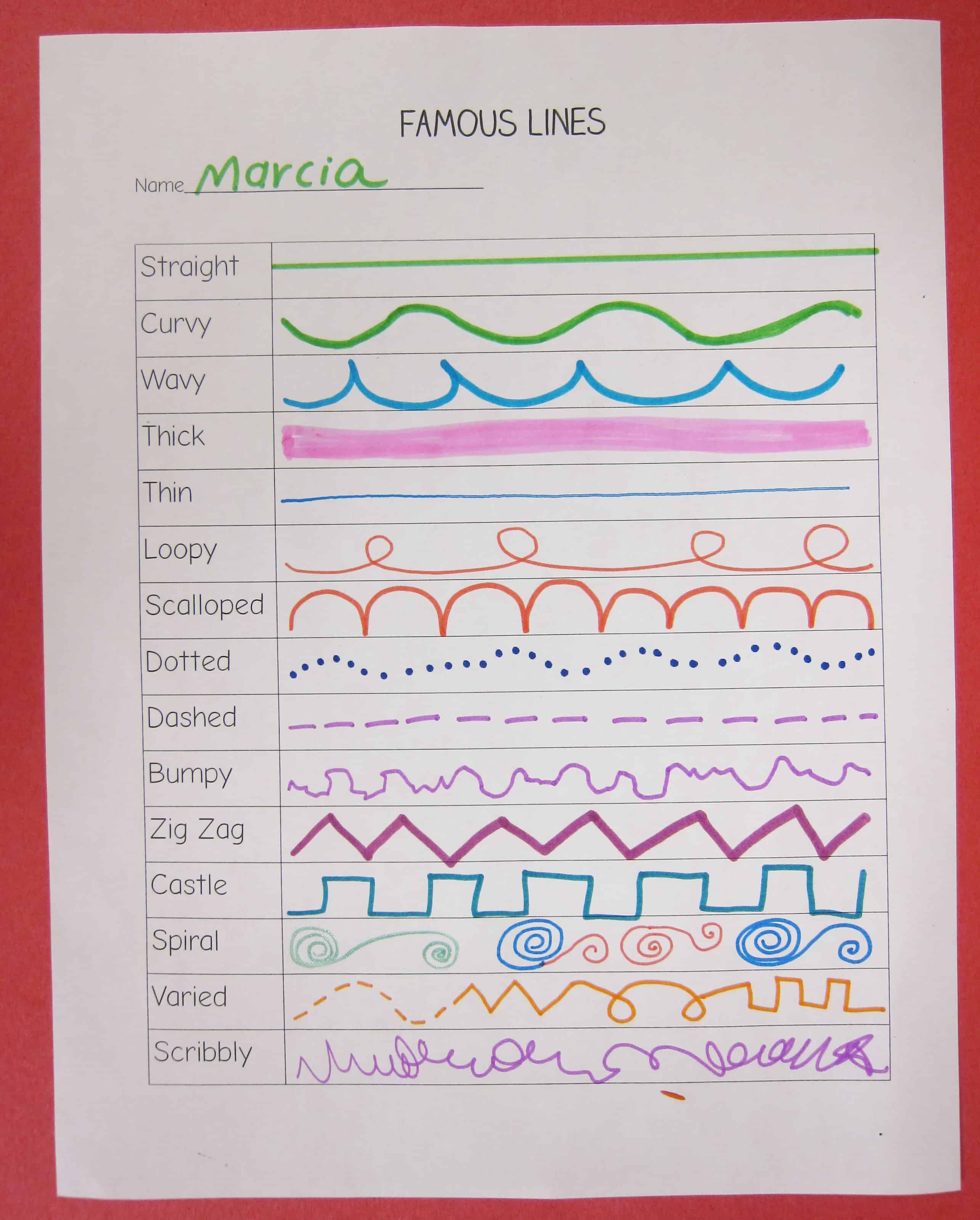 What are the 3 types of lines in art?