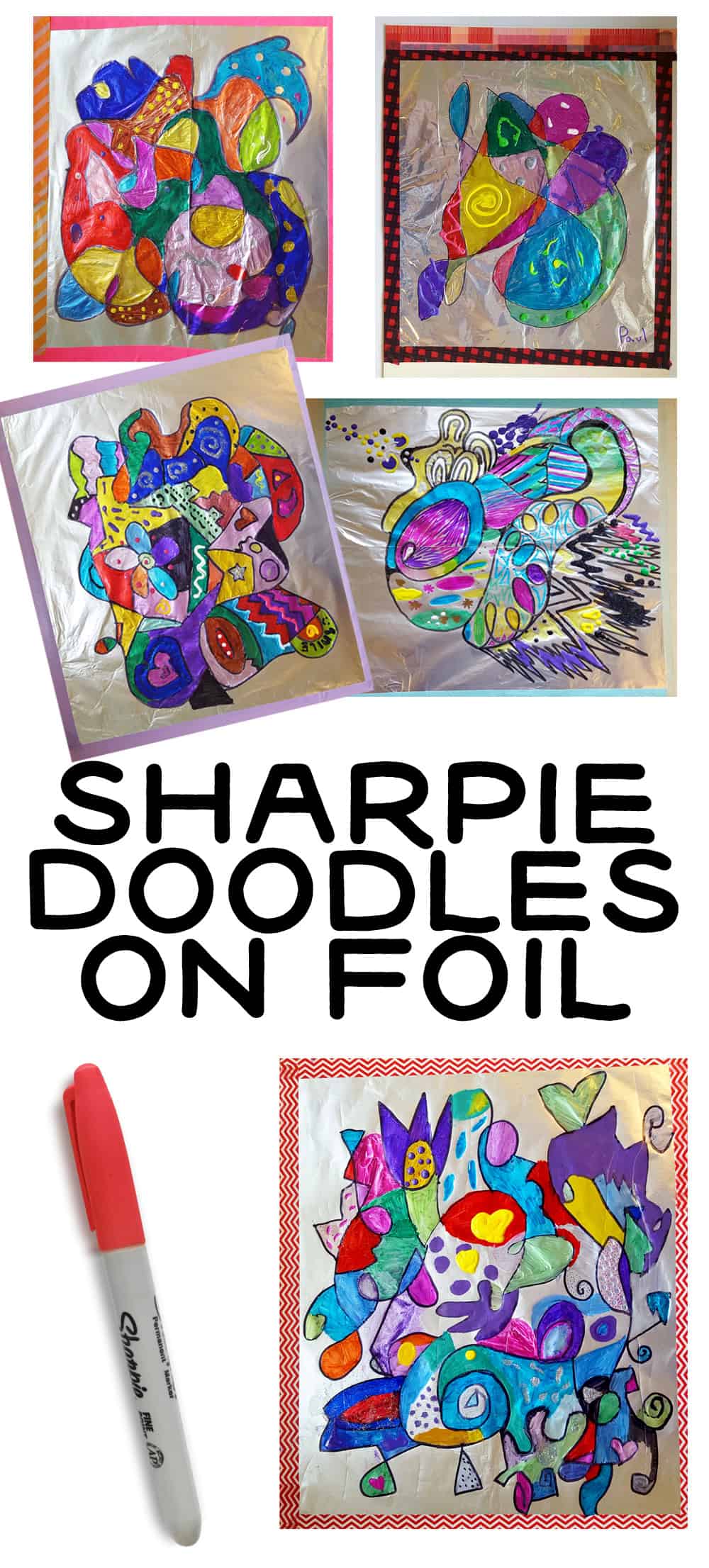 Sharpie Drawings on Tin Foil – Art is Basic