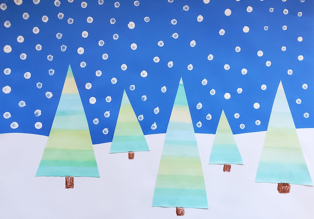 Winter Landscape Art Project for Kids – Art is Basic